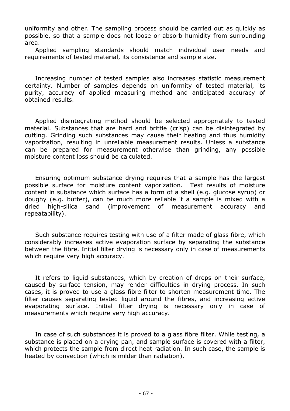 RADWAG MA 200.3Y Moisture Analyzer User Manual | Page 67 / 170