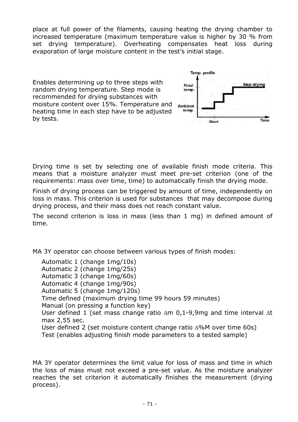 Drying time | RADWAG MA 200.3Y Moisture Analyzer User Manual | Page 71 / 170