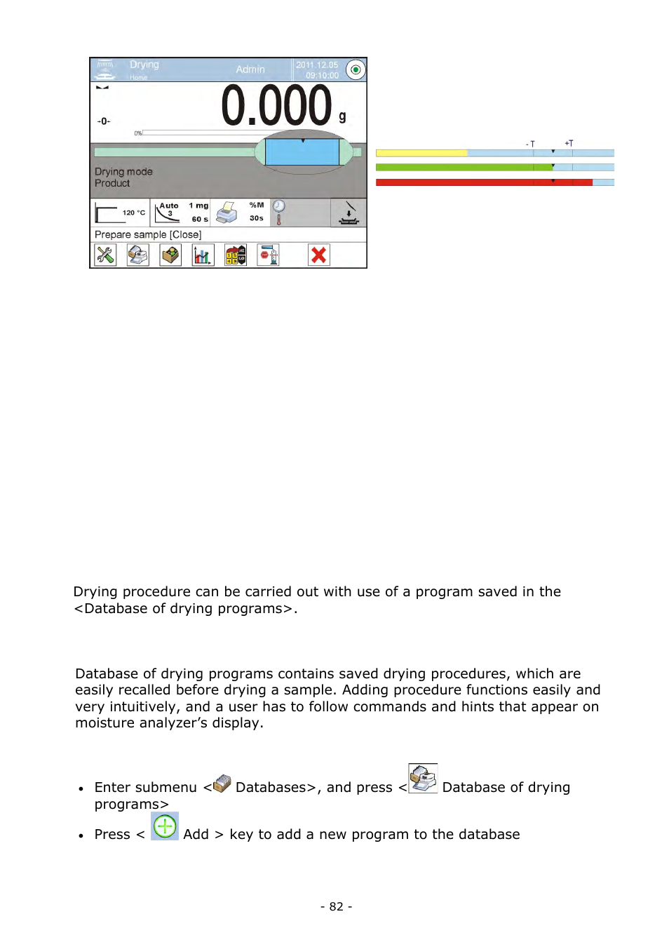 Using database of drying programs | RADWAG MA 200.3Y Moisture Analyzer User Manual | Page 82 / 170