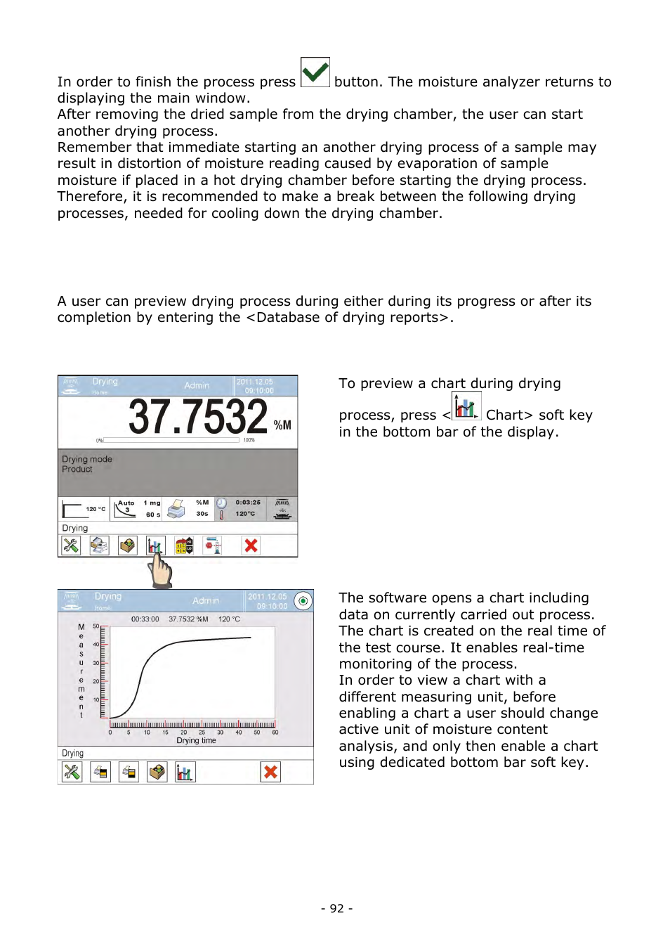 Chart of drying process | RADWAG MA 200.3Y Moisture Analyzer User Manual | Page 92 / 170