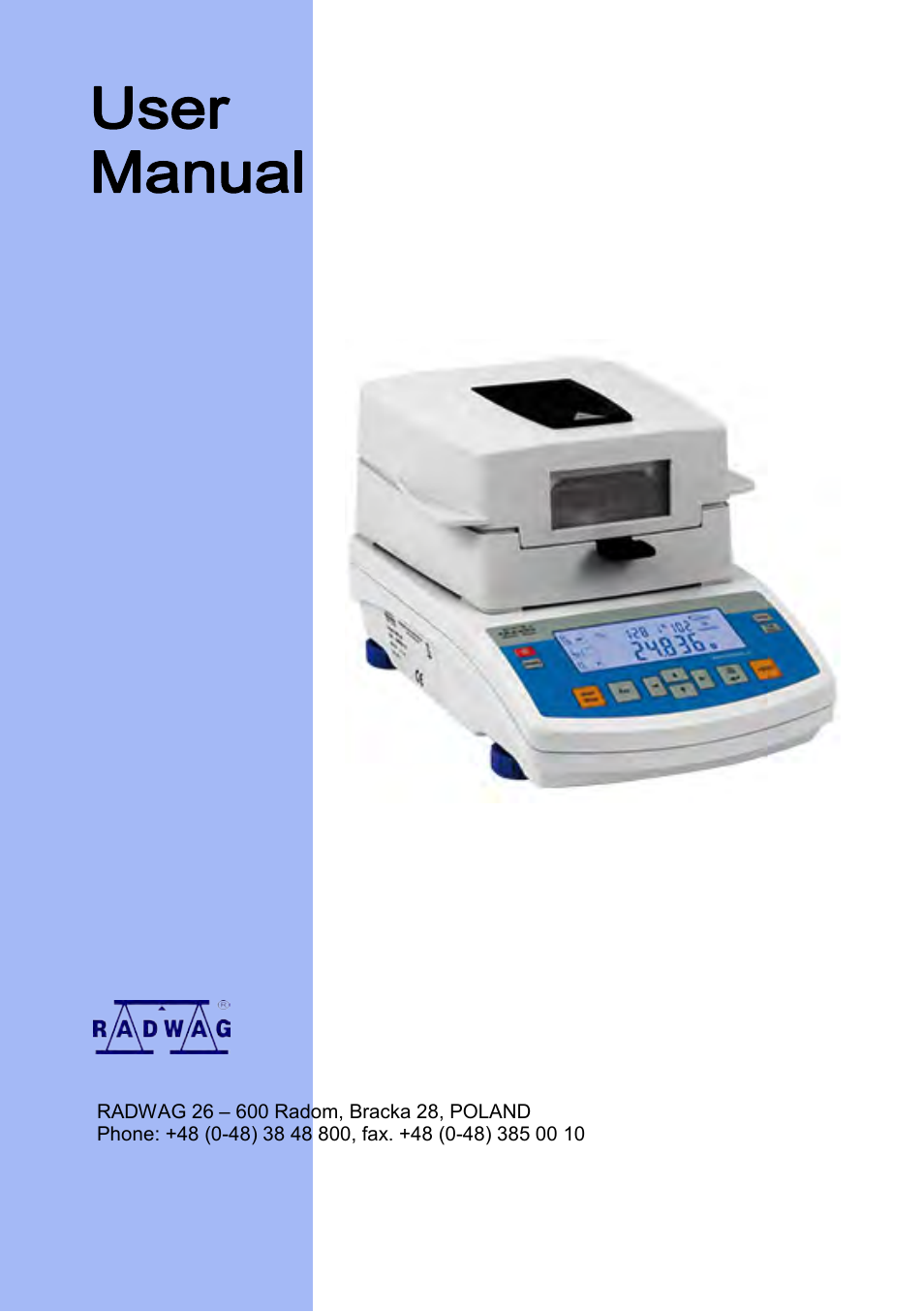 RADWAG MAC 210 Moisture Analyzer User Manual | 60 pages