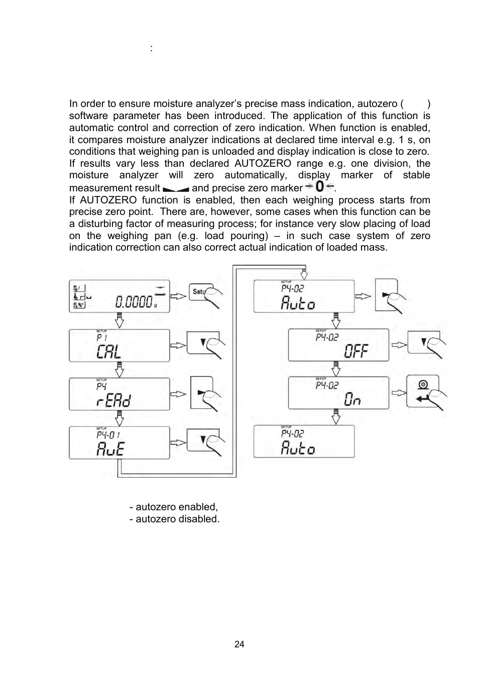 Autozero function | RADWAG MAC 210 Moisture Analyzer User Manual | Page 24 / 60