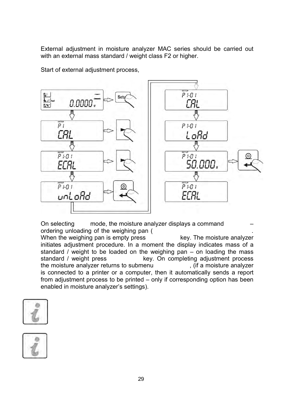 External adjustment | RADWAG MAC 210 Moisture Analyzer User Manual | Page 29 / 60