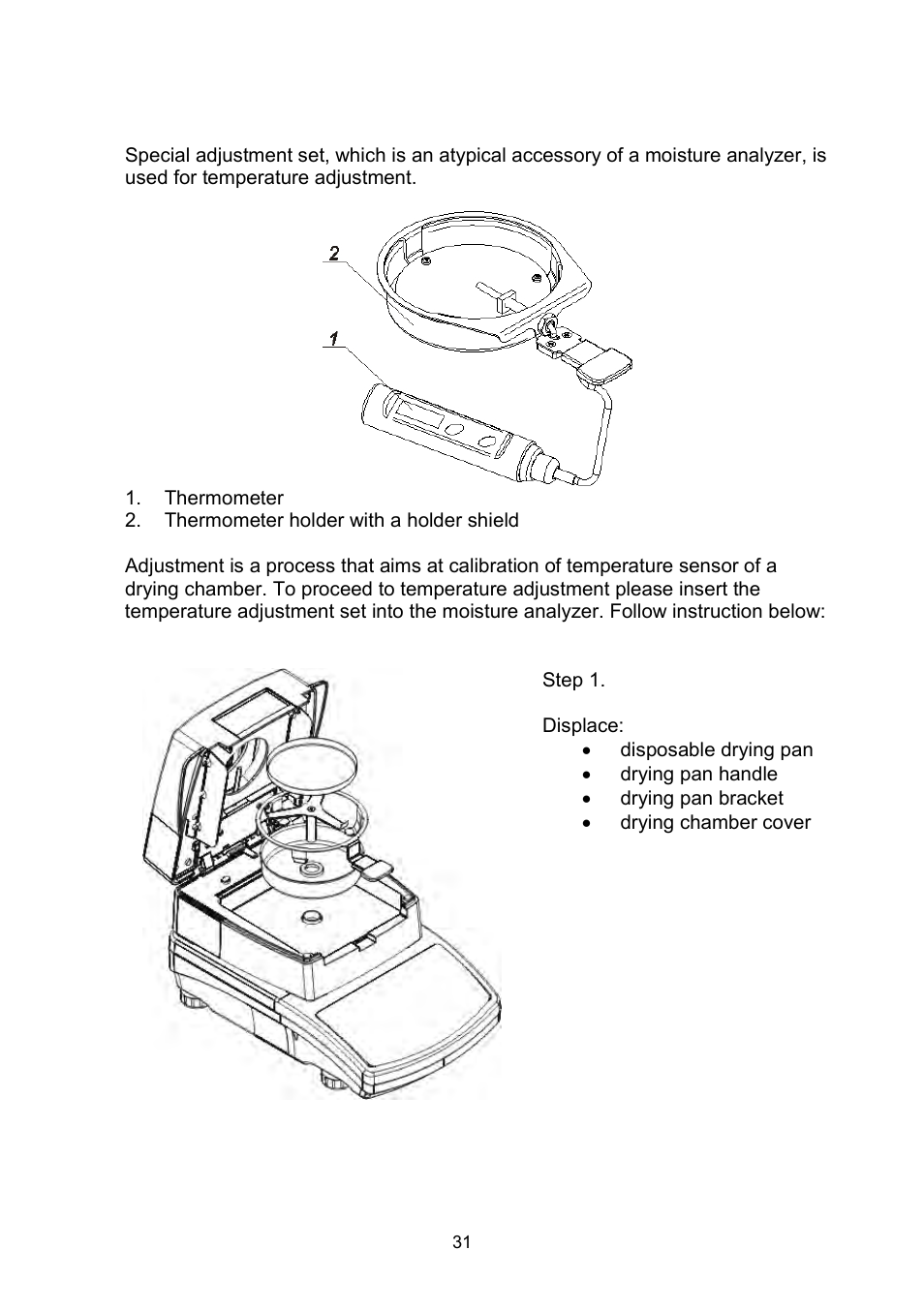 Drying chamber adjustment | RADWAG MAC 210 Moisture Analyzer User Manual | Page 31 / 60