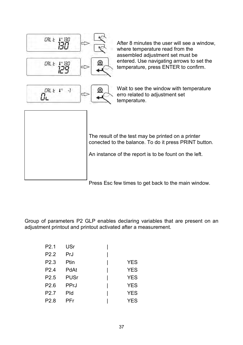 Determining content of a printout for glp, Procedures | RADWAG MAC 210 Moisture Analyzer User Manual | Page 37 / 60
