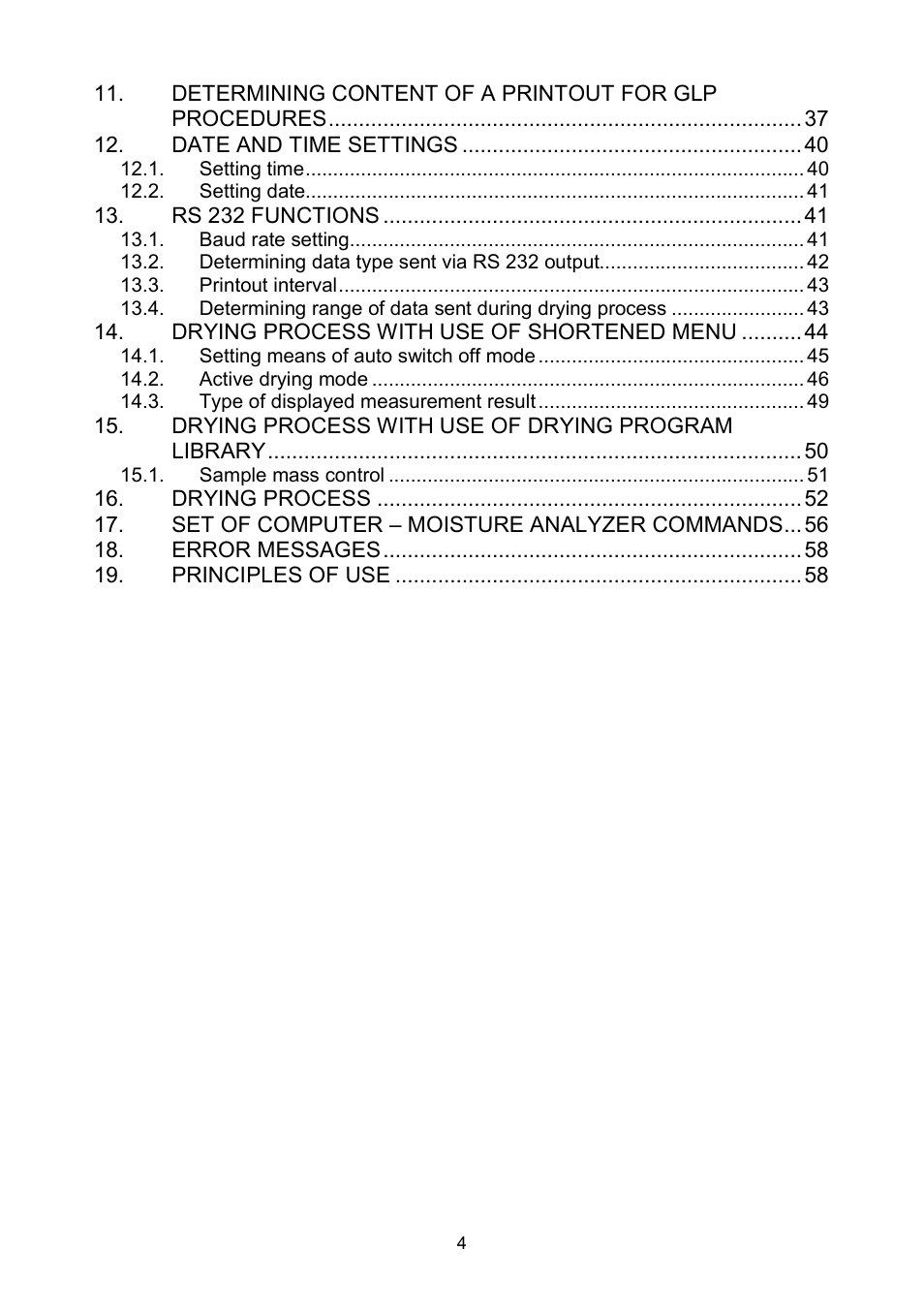 RADWAG MAC 210 Moisture Analyzer User Manual | Page 4 / 60