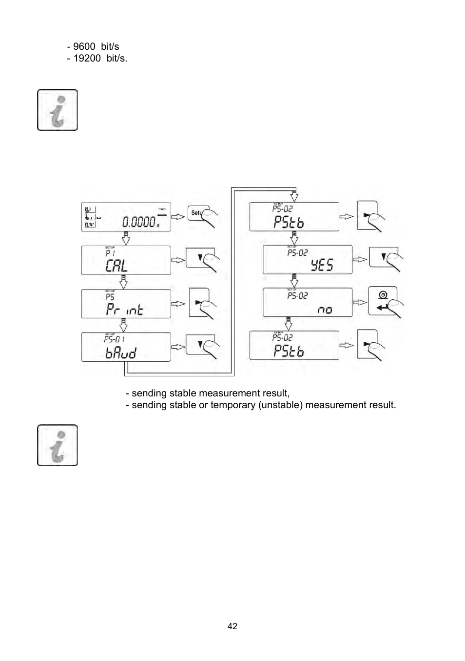 Determining data type sent via rs 232 output | RADWAG MAC 210 Moisture Analyzer User Manual | Page 42 / 60