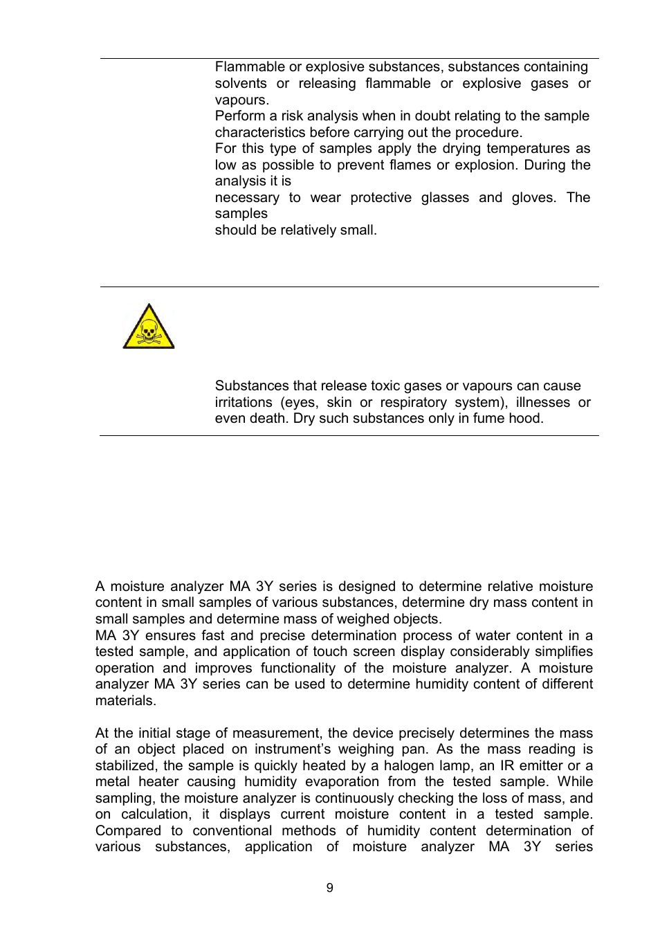 Intended use | RADWAG MAC 210 Moisture Analyzer User Manual | Page 9 / 60