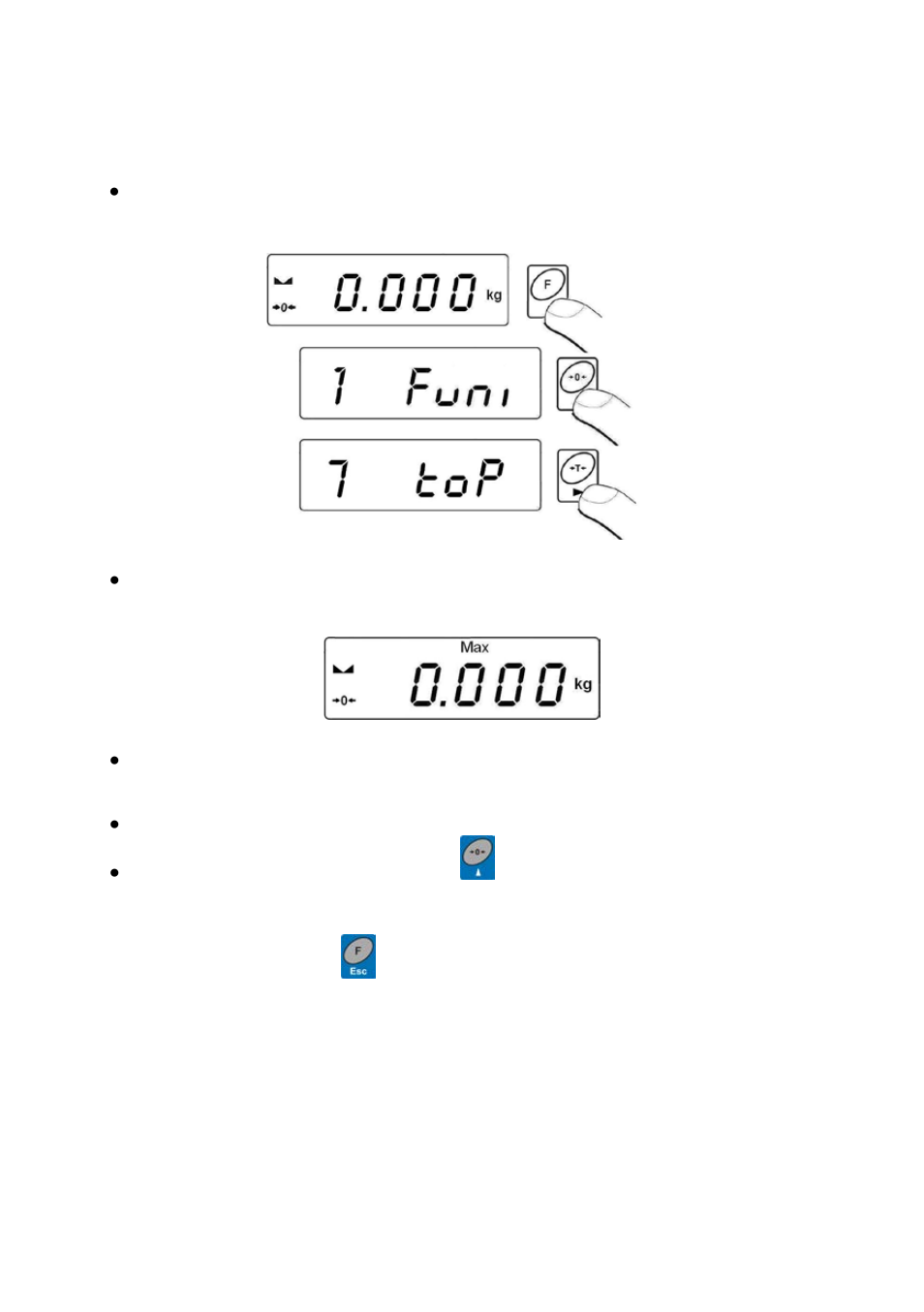 Measurement of the max force – peak hold, Totalizing, Operation mode activation procedure | RADWAG PUE C indicator User Manual | Page 38 / 47