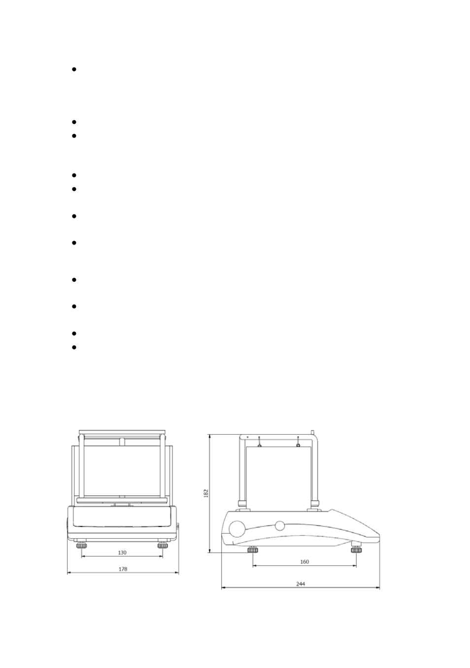 Main dimensions | RADWAG WTB 600/AU Carat Balance User Manual | Page 7 / 65