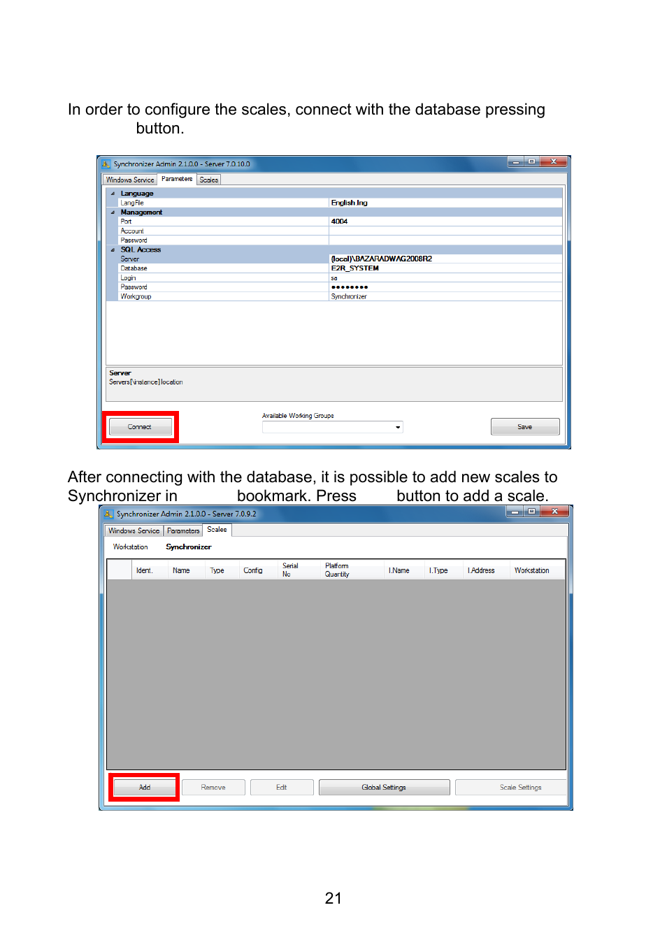 Adding new scales | RADWAG E2R Weighing Records User Manual | Page 21 / 56