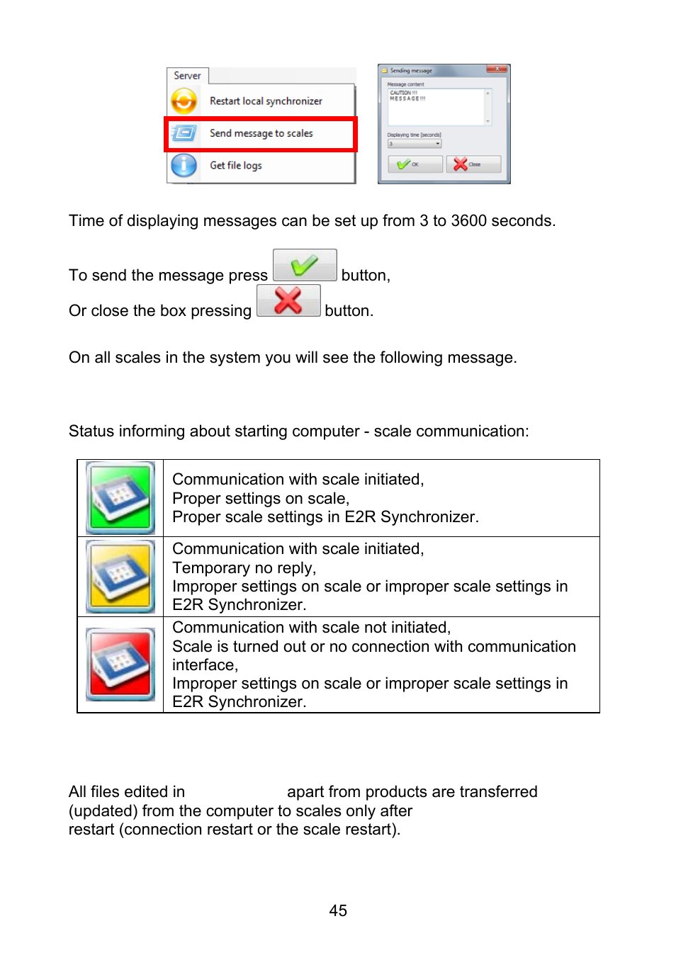Symbol and status of scales in e2r manager | RADWAG E2R Weighing Records User Manual | Page 45 / 56
