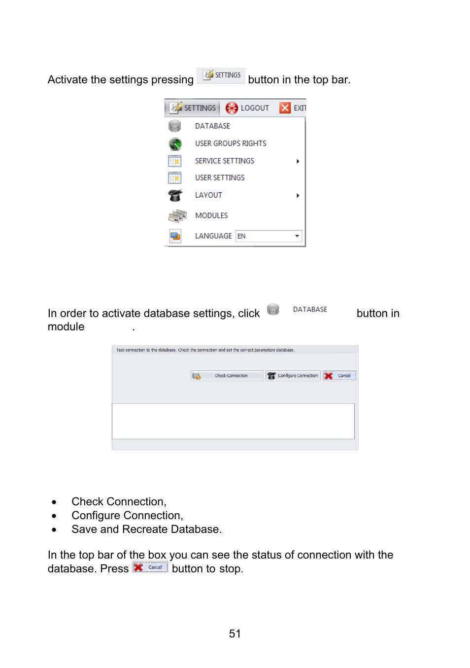 Program settings, Database | RADWAG E2R Weighing Records User Manual | Page 51 / 56