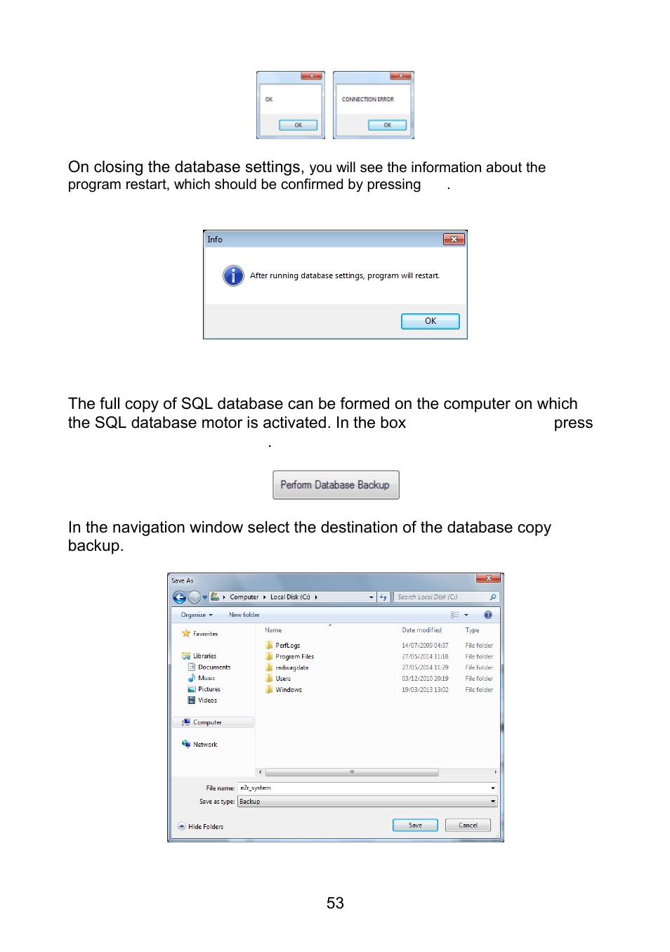 1 database copy, Database copy | RADWAG E2R Weighing Records User Manual | Page 53 / 56