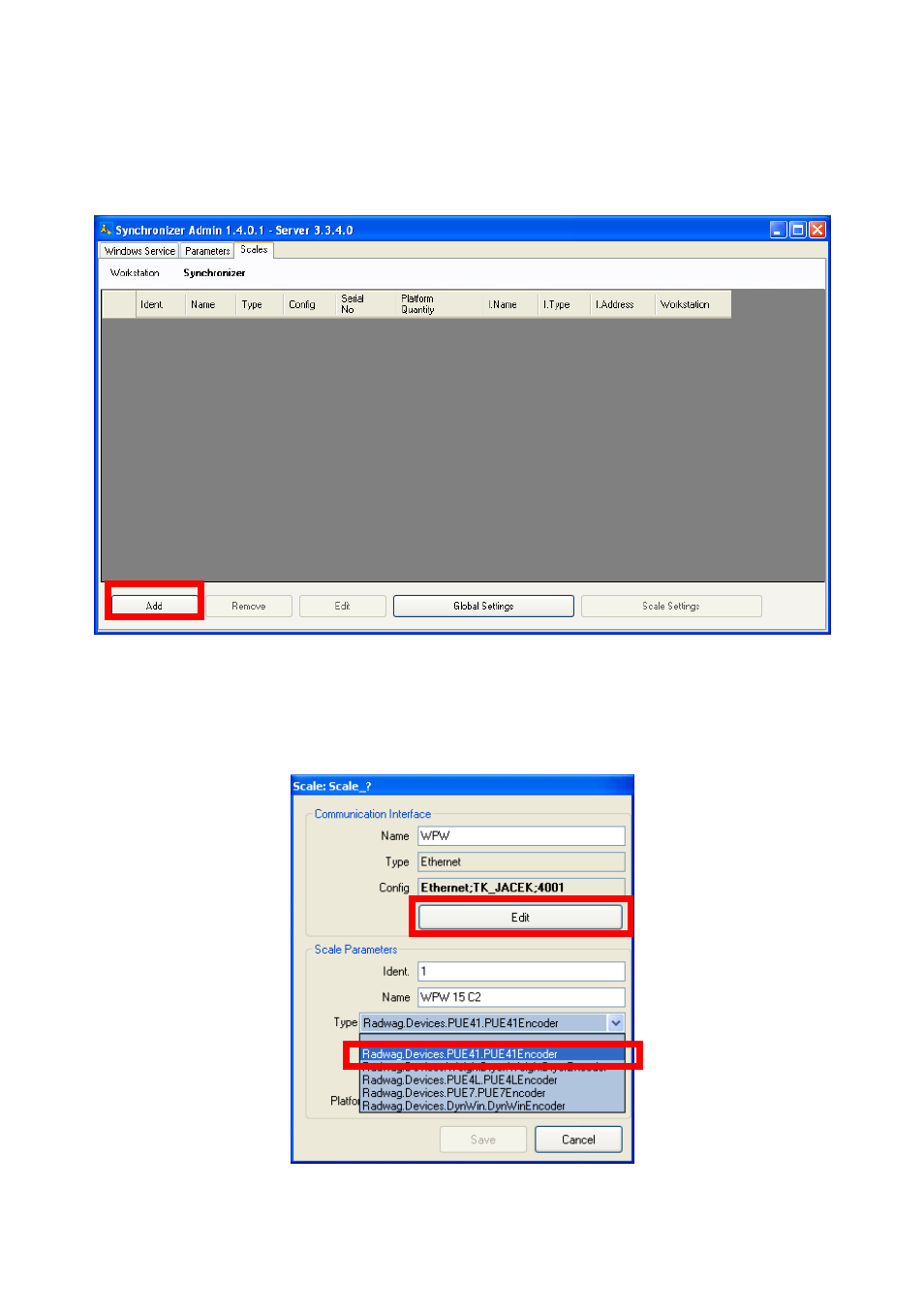 Adding new scales to the synchronizer | RADWAG E2R Weighing Records User Manual | Page 13 / 59