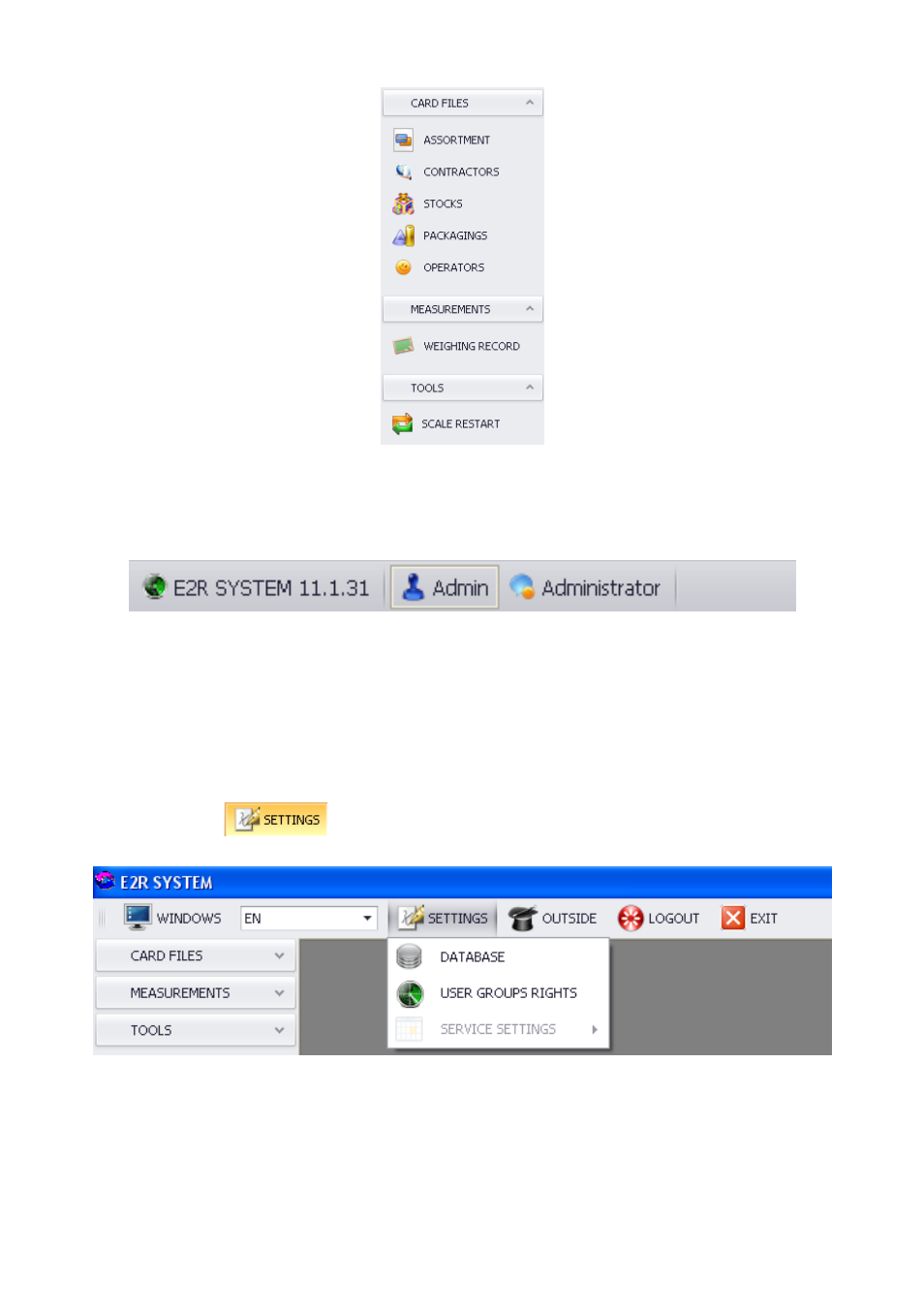 Program settings | RADWAG E2R Weighing Records User Manual | Page 23 / 59