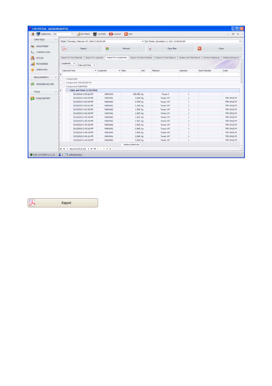 Report for batch number | RADWAG E2R Weighing Records User Manual | Page 54 / 59
