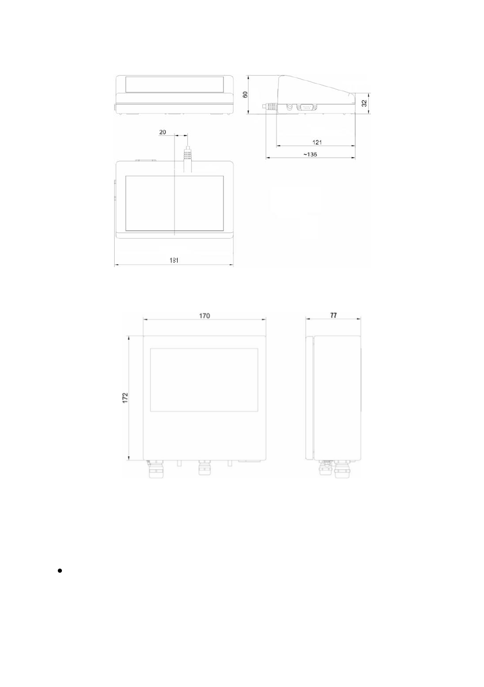 Main dimensions, Getting started | RADWAG PUE C/31H/Z Indicator User Manual | Page 10 / 68