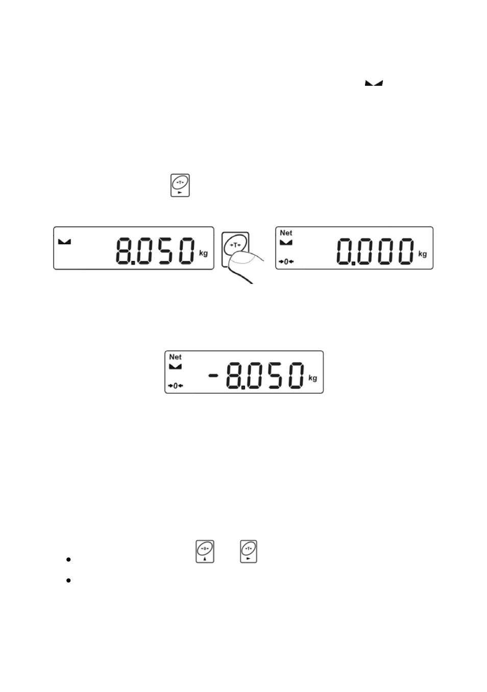 Weighing, Tarring, Inscribing tare value | RADWAG PUE C/31H/Z Indicator User Manual | Page 15 / 68