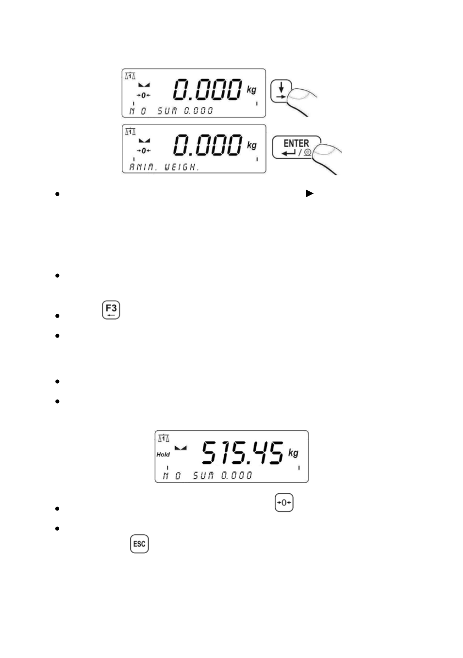 Starting the work mode, Procedure of weighing animals, Tarting the work mode | RADWAG PUE C41H Indicator User Manual | Page 102 / 163