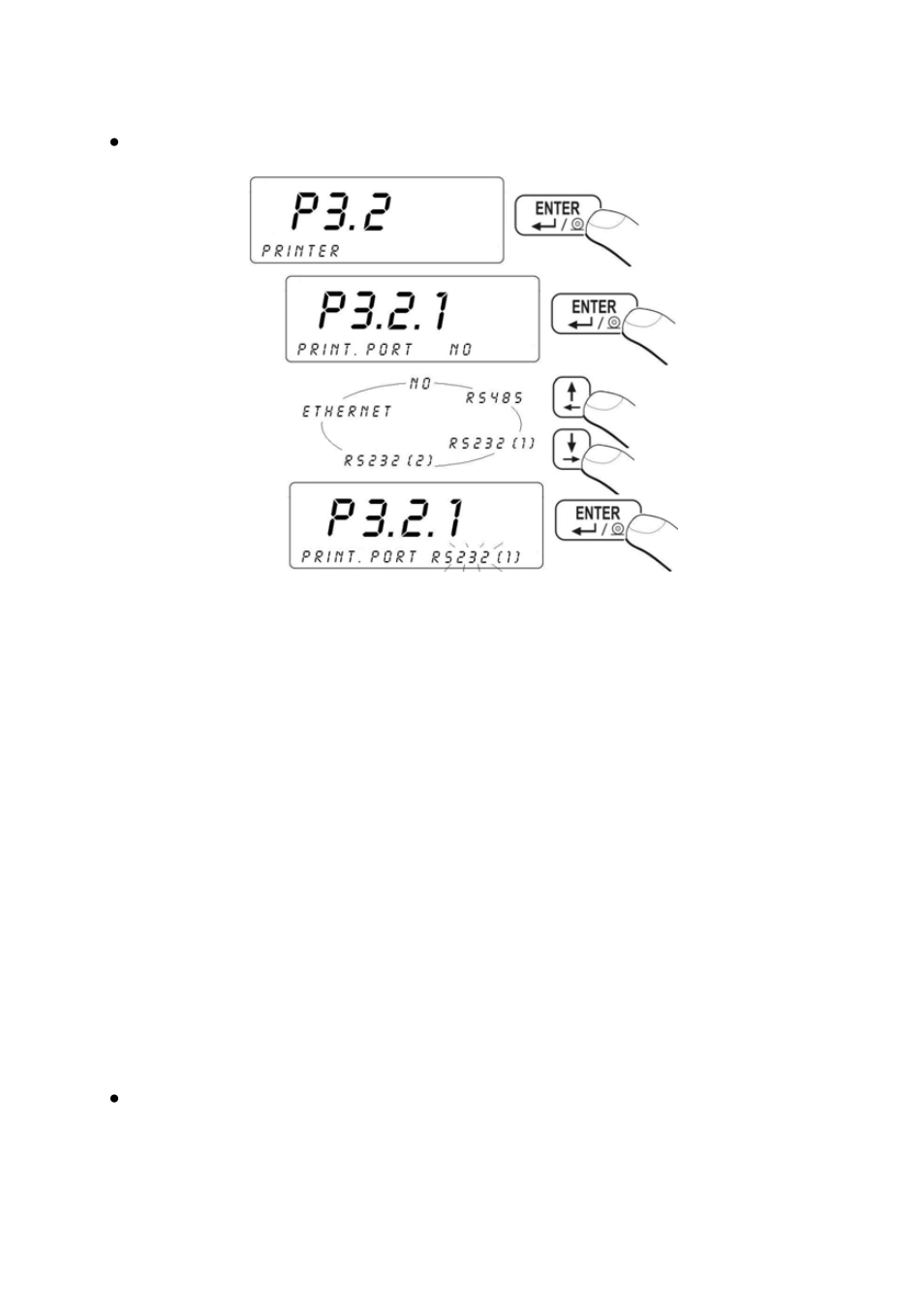 Cooperation with a barcode scanner, Select a communication port for the scanner | RADWAG PUE C41H Indicator User Manual | Page 42 / 163