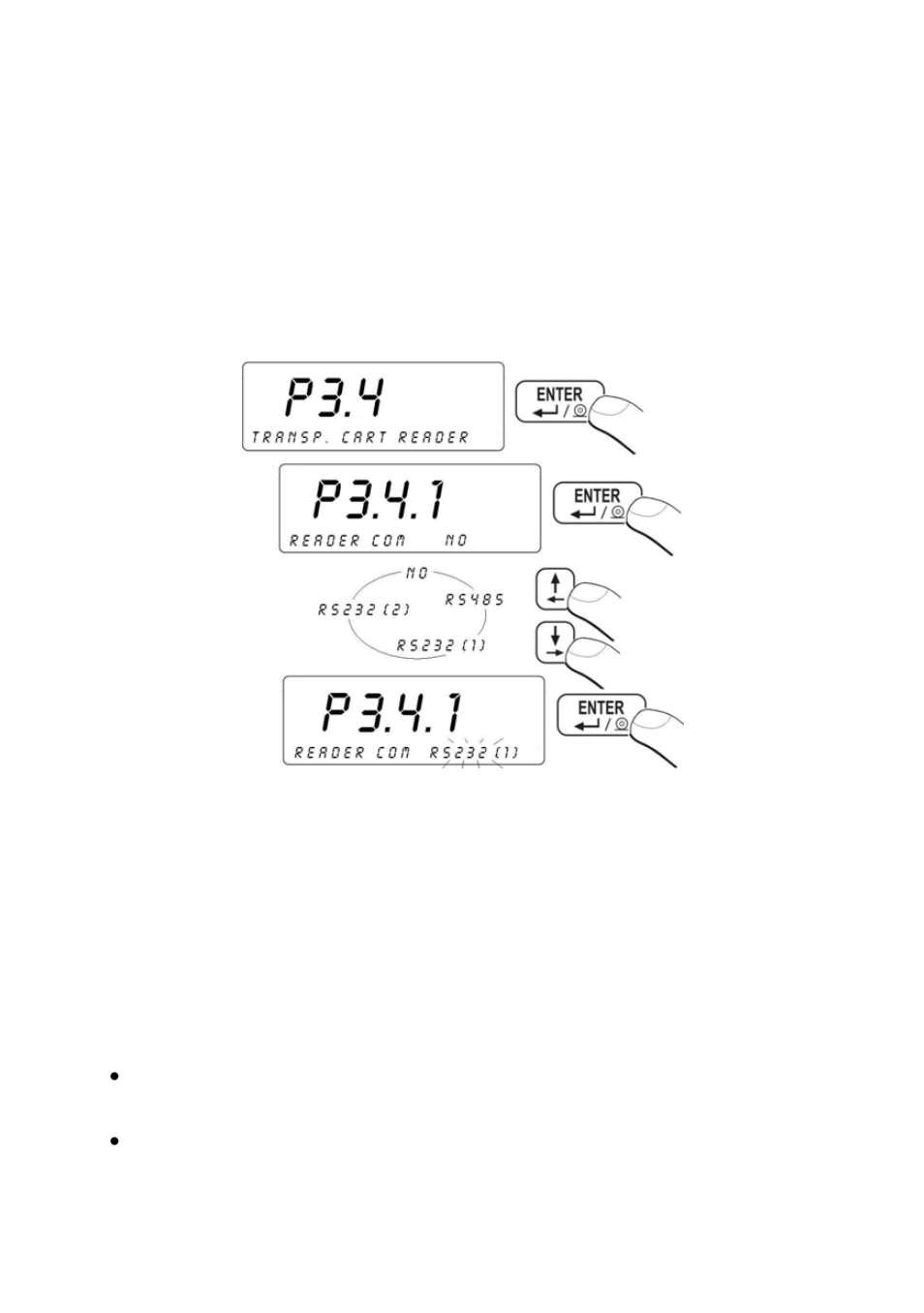 Selecting of communication port, Procedure of ascribing card numbers to operators, Electing of communication port | RADWAG PUE C41H Indicator User Manual | Page 45 / 163