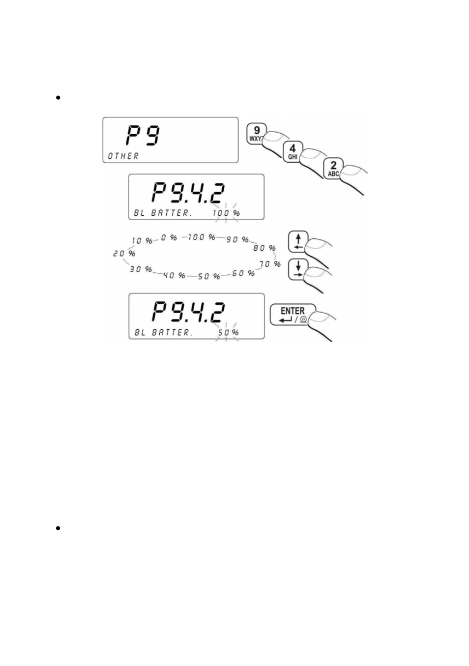Backlight - power supply from the accumulator, “beep” sound – key-press reaction, Beep” sound – key-press reaction | RADWAG PUE C41H Indicator User Manual | Page 86 / 163
