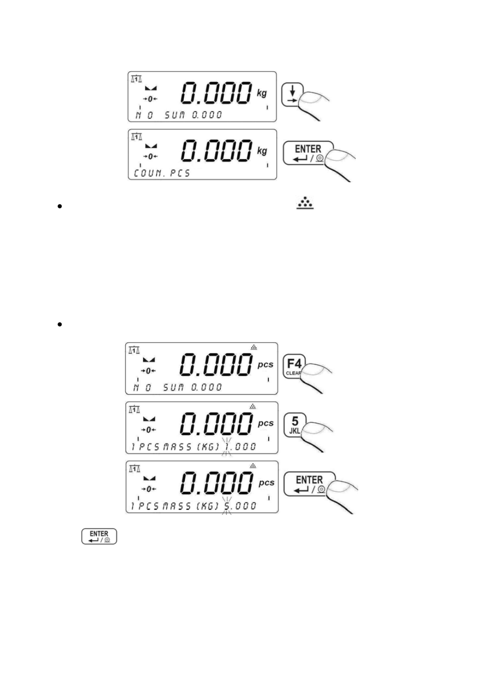 Enabling work modes, Nabling work modes | RADWAG PUE C41H Indicator User Manual | Page 97 / 163
