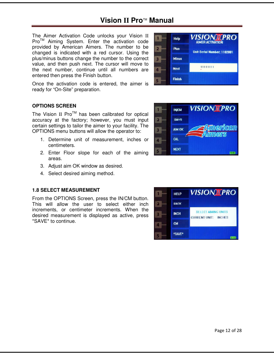 Vision ii pro, Manual | American Aimers VIIPRO Image Processor Headlight Aimer User Manual | Page 12 / 28