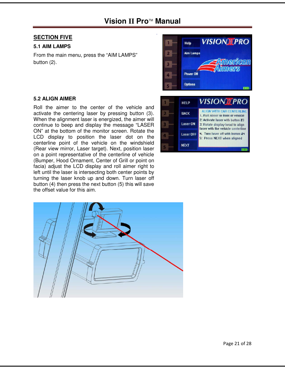 Vision ii pro, Manual | American Aimers VIIPRO Image Processor Headlight Aimer User Manual | Page 21 / 28