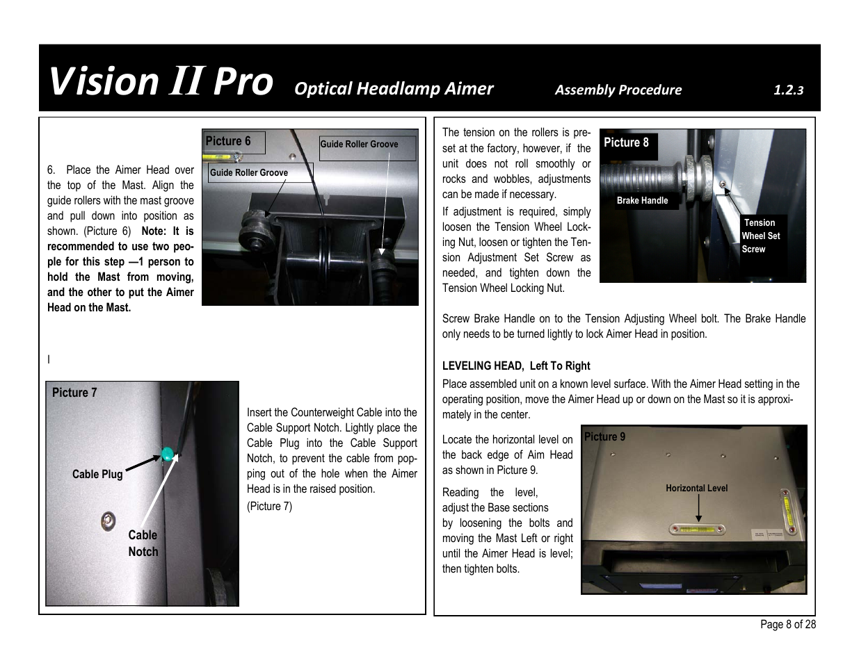 Vision ii pro, Optical headlamp aimer | American Aimers VIIPRO Image Processor Headlight Aimer User Manual | Page 8 / 28