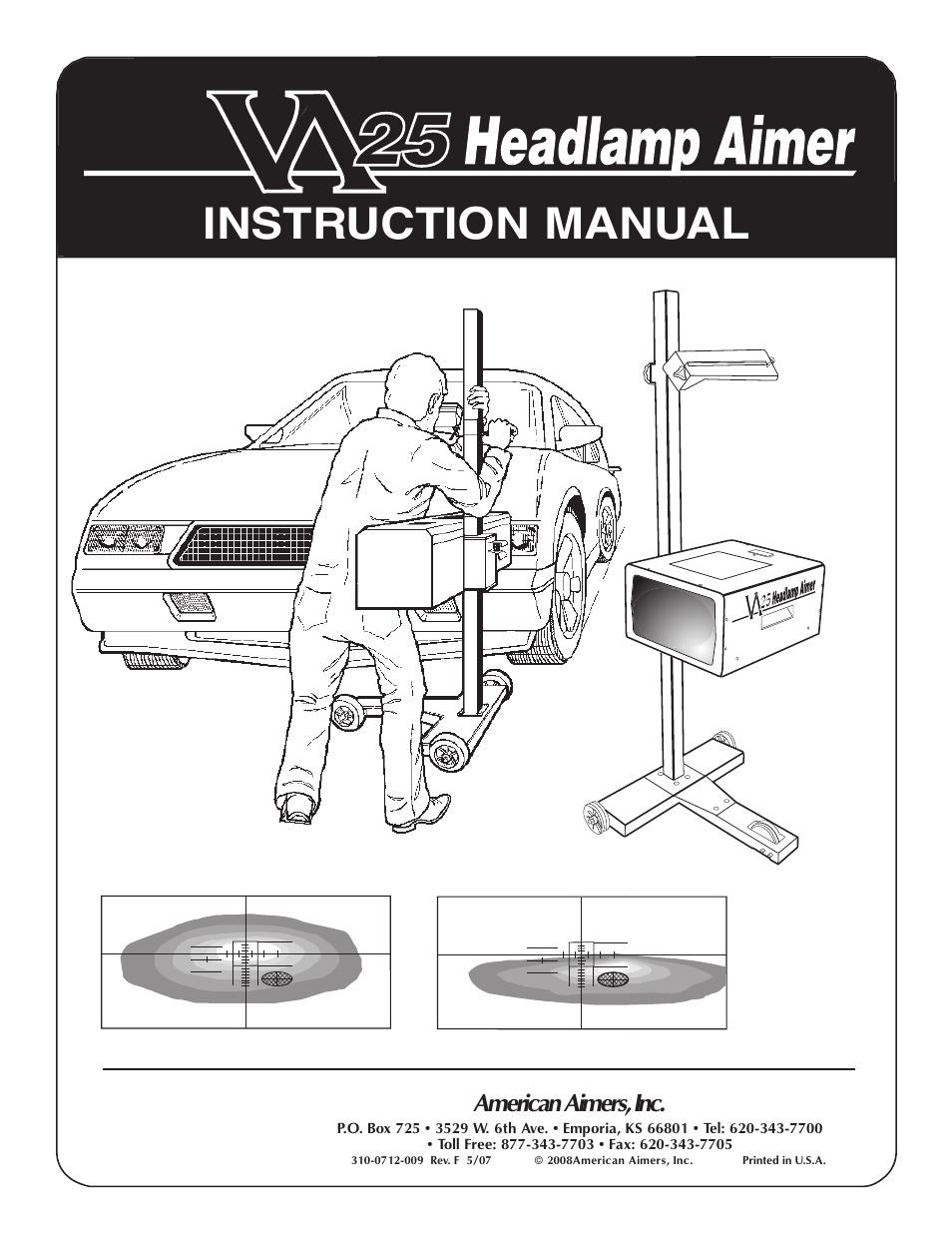 American Aimers VA 25 Optical Headlight Aimer User Manual | 4 pages