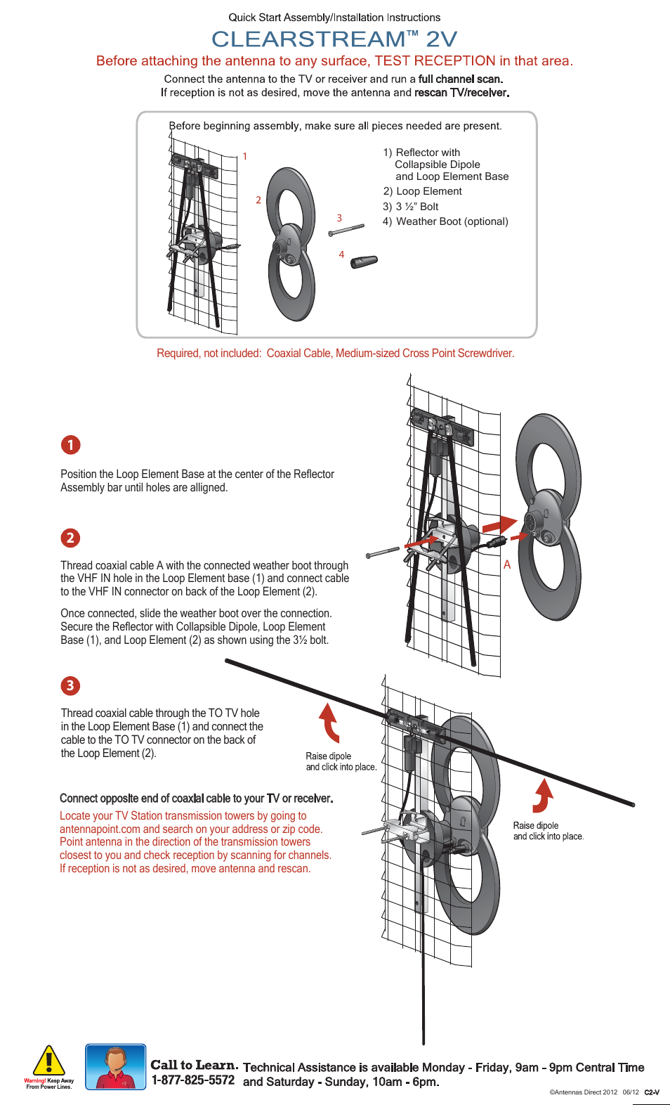 Antennas Direct ClearStream C2V User Manual | 2 pages