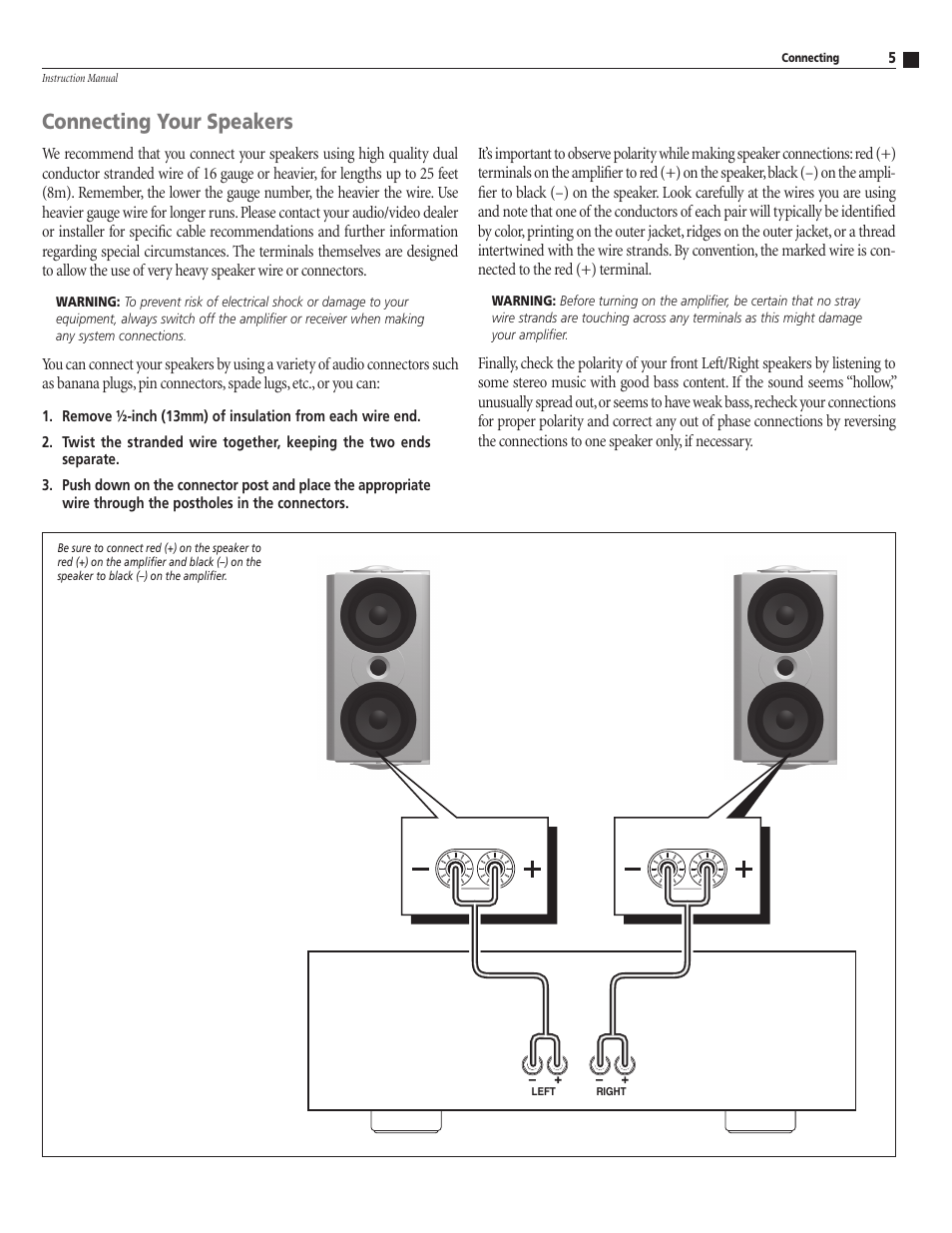 Connecting your speakers | Atlantic Technology AW-424 User Manual | Page 5 / 8