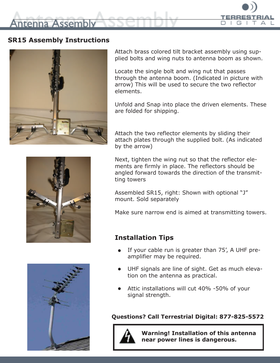 Antennas Direct SR15 Antenna User Manual | 1 page