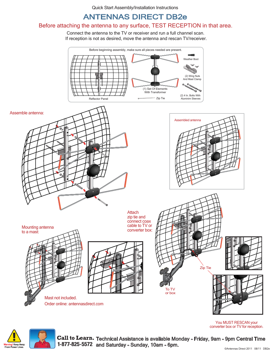 Antennas Direct DB2e User Manual | 2 pages