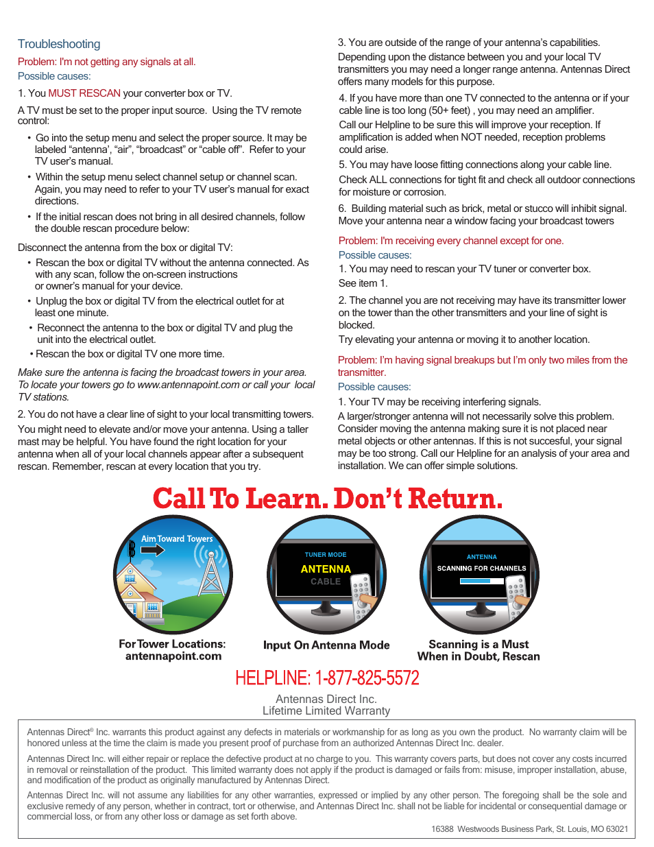 Antennas Direct DB2e User Manual | Page 2 / 2