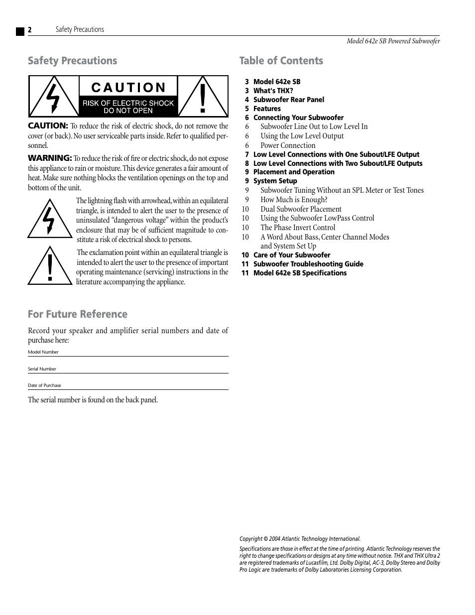 Atlantic Technology 642e SB User Manual | Page 2 / 12