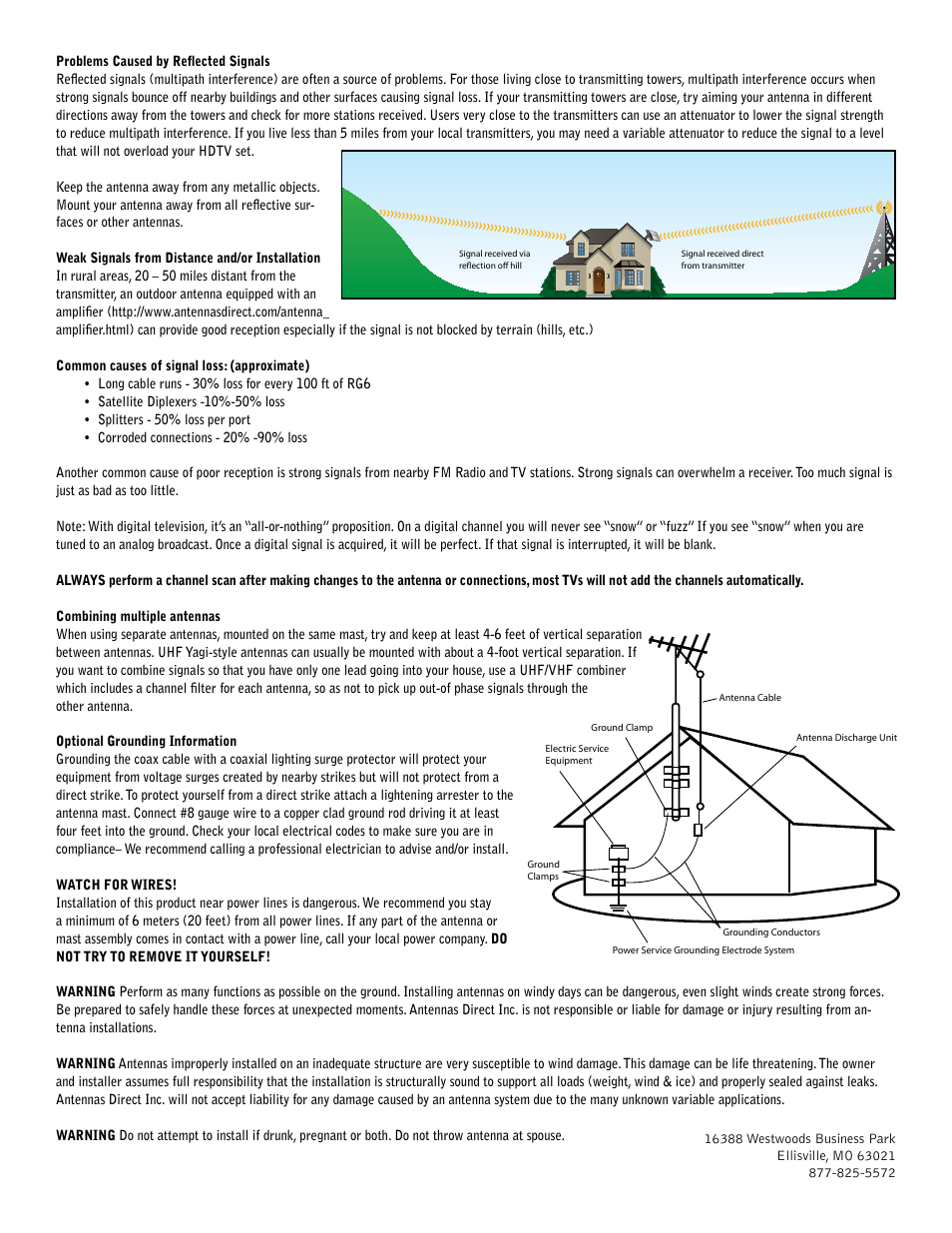 Antennas Direct ClearStream 2 Indoor/Outdoor DTV Installation Instructions User Manual | Page 2 / 2