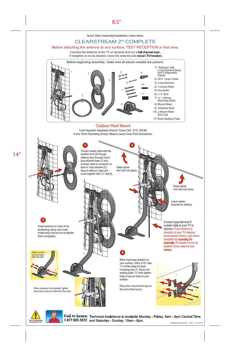 Antennas Direct ClearStream 2 VHF User Manual | 1 page