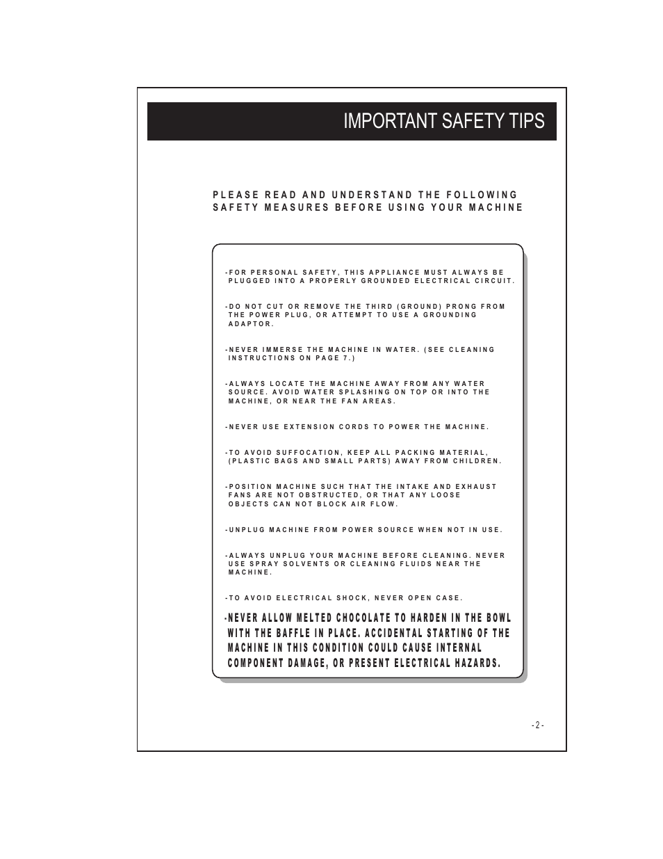 Important safety tips | ChocoVision REVOLATION X3210 User Manual | Page 3 / 8