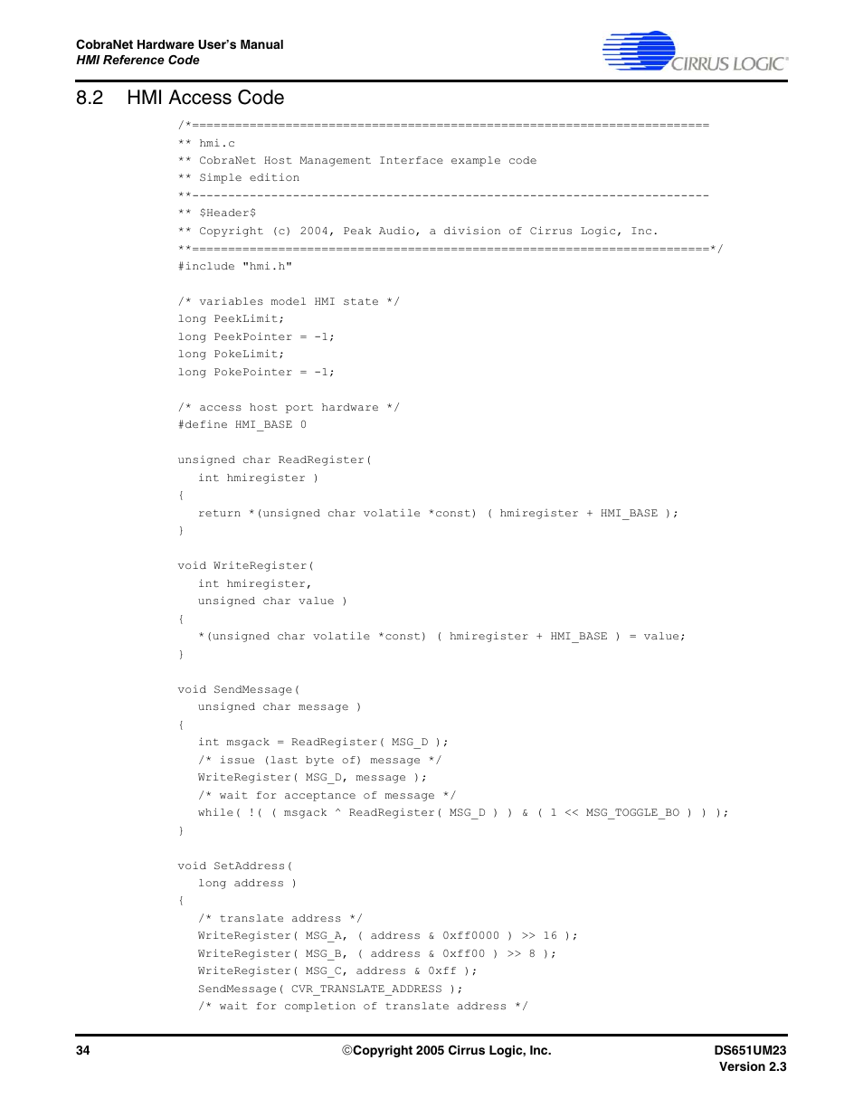 2 hmi access code, Hmi access code" on | Cirrus Logic CS1810xx User Manual | Page 34 / 54