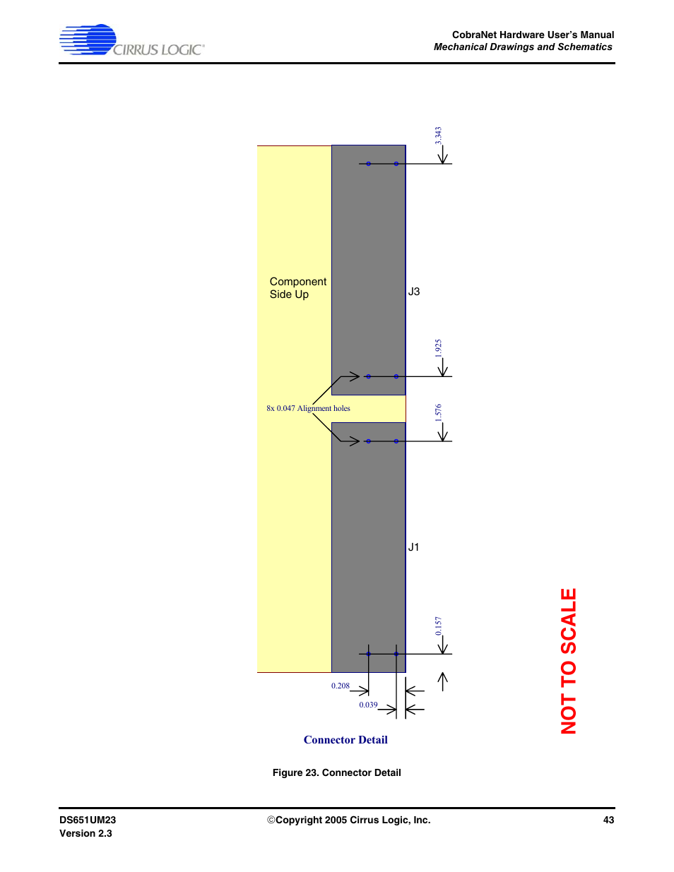 Figure 23. connector detail, Not to scale | Cirrus Logic CS1810xx User Manual | Page 43 / 54