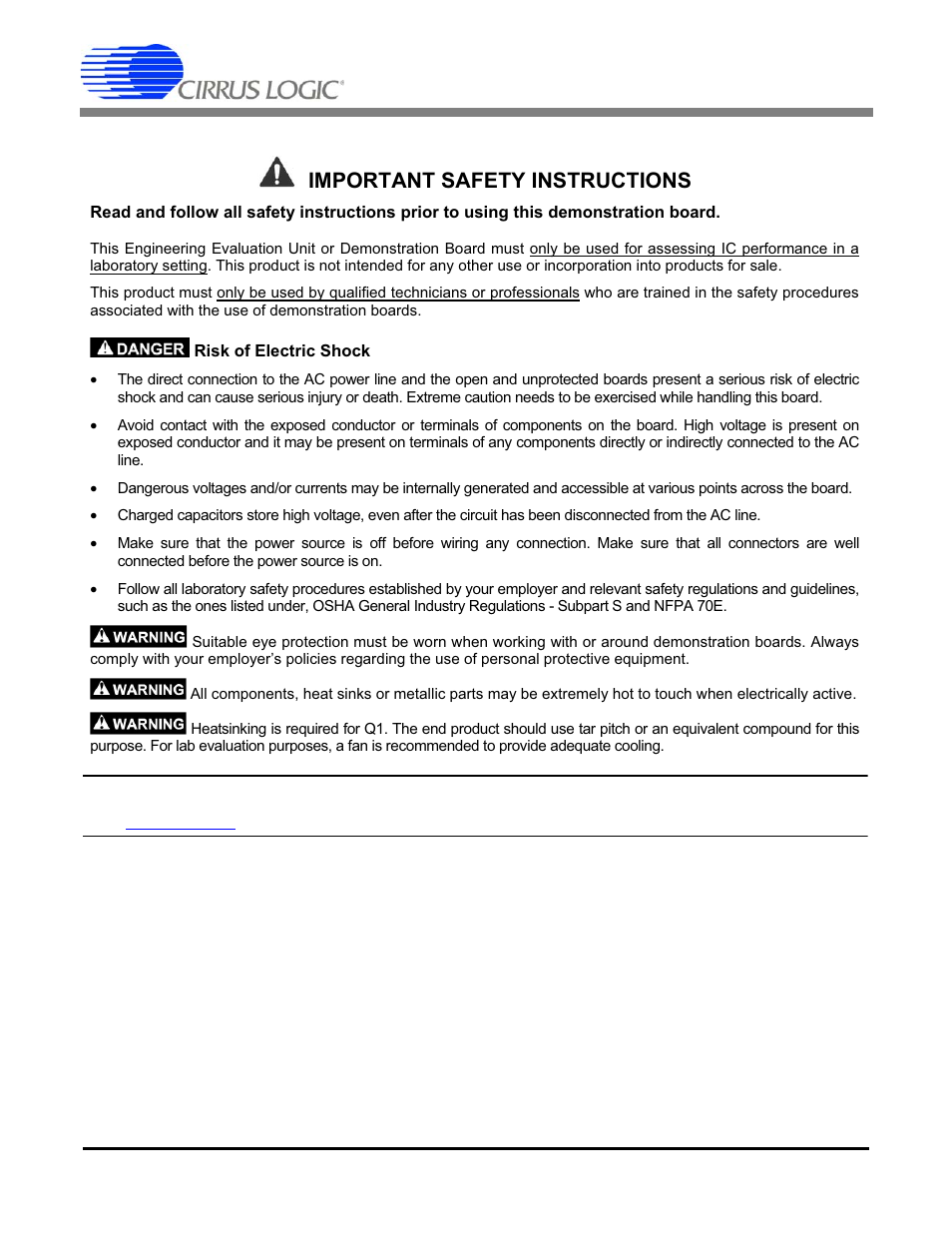 An346, Important safety instructions | Cirrus Logic CS160x User Manual | Page 2 / 8