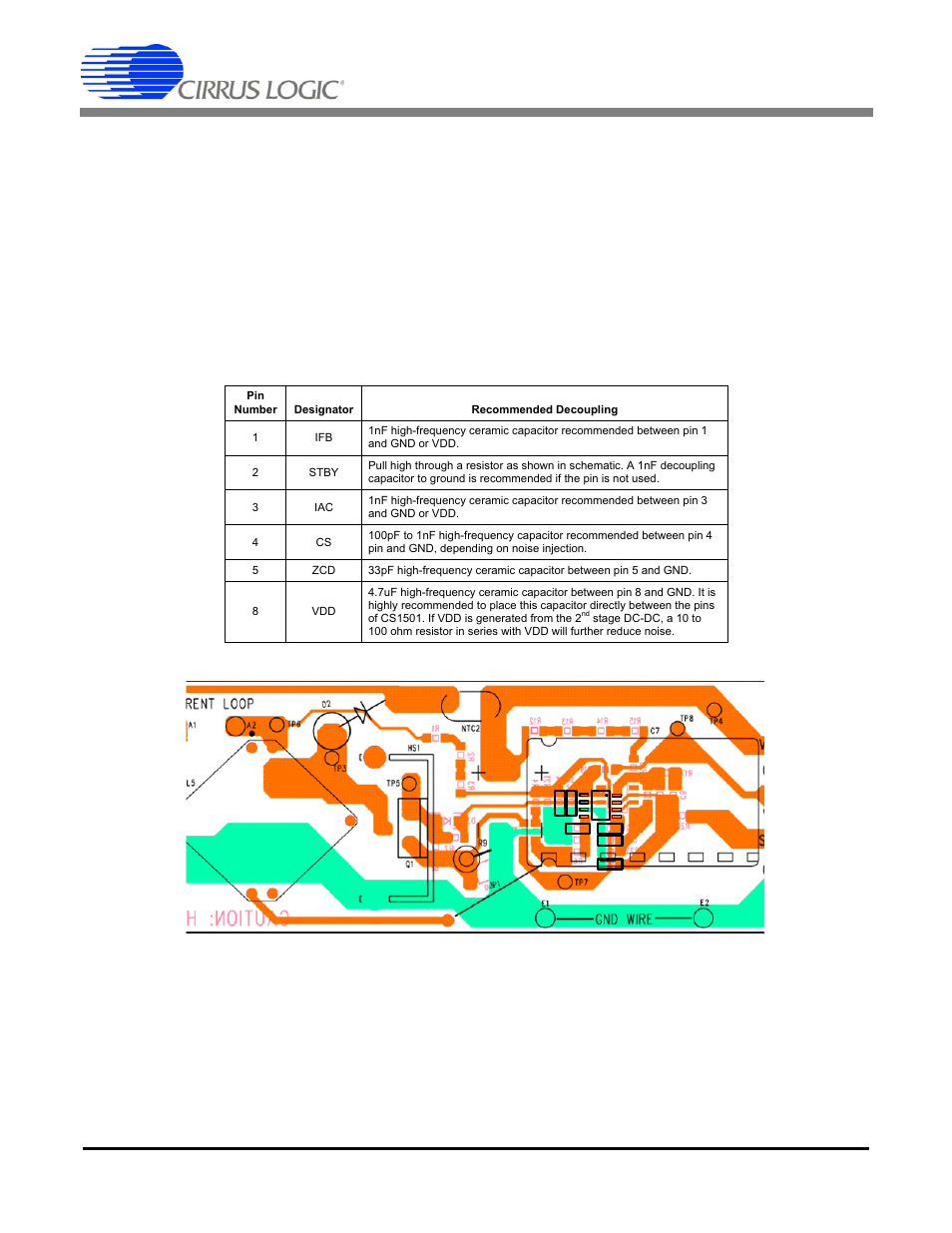 1 decoupling of sensitive pins for cs1501, An346 | Cirrus Logic CS160x User Manual | Page 5 / 8