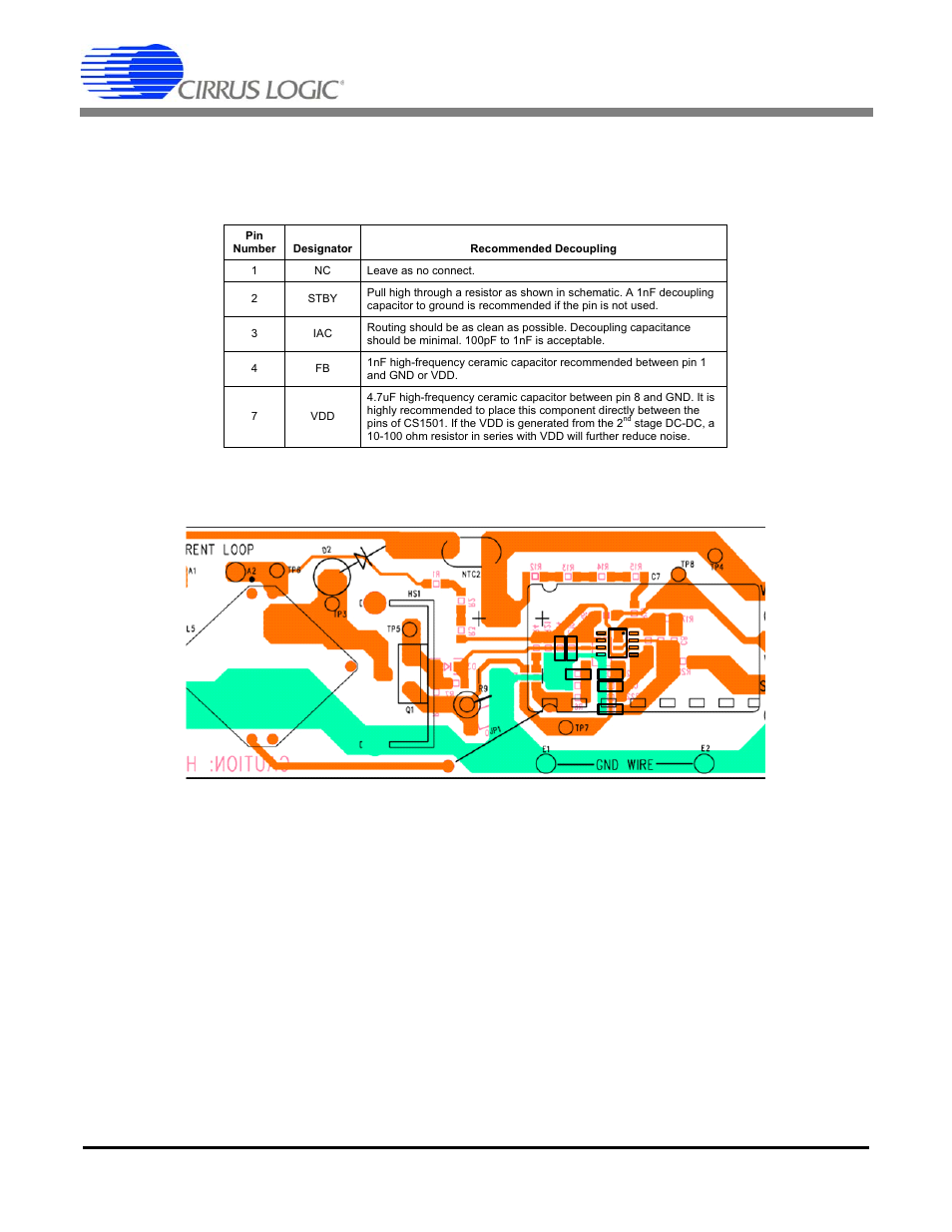 2 decoupling of sensitive pins for cs1500, An346 | Cirrus Logic CS160x User Manual | Page 6 / 8