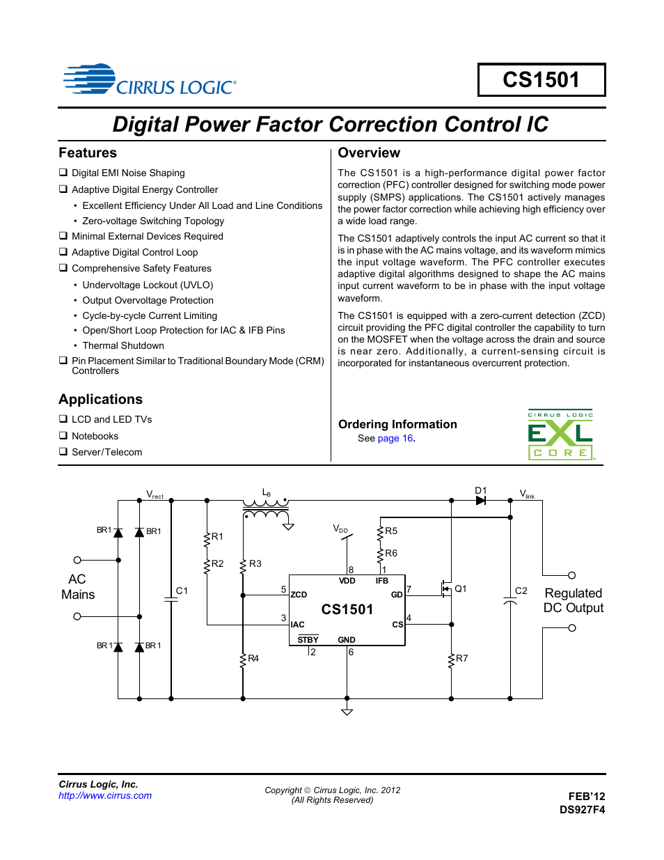 Cirrus Logic CS1501 User Manual | 16 pages