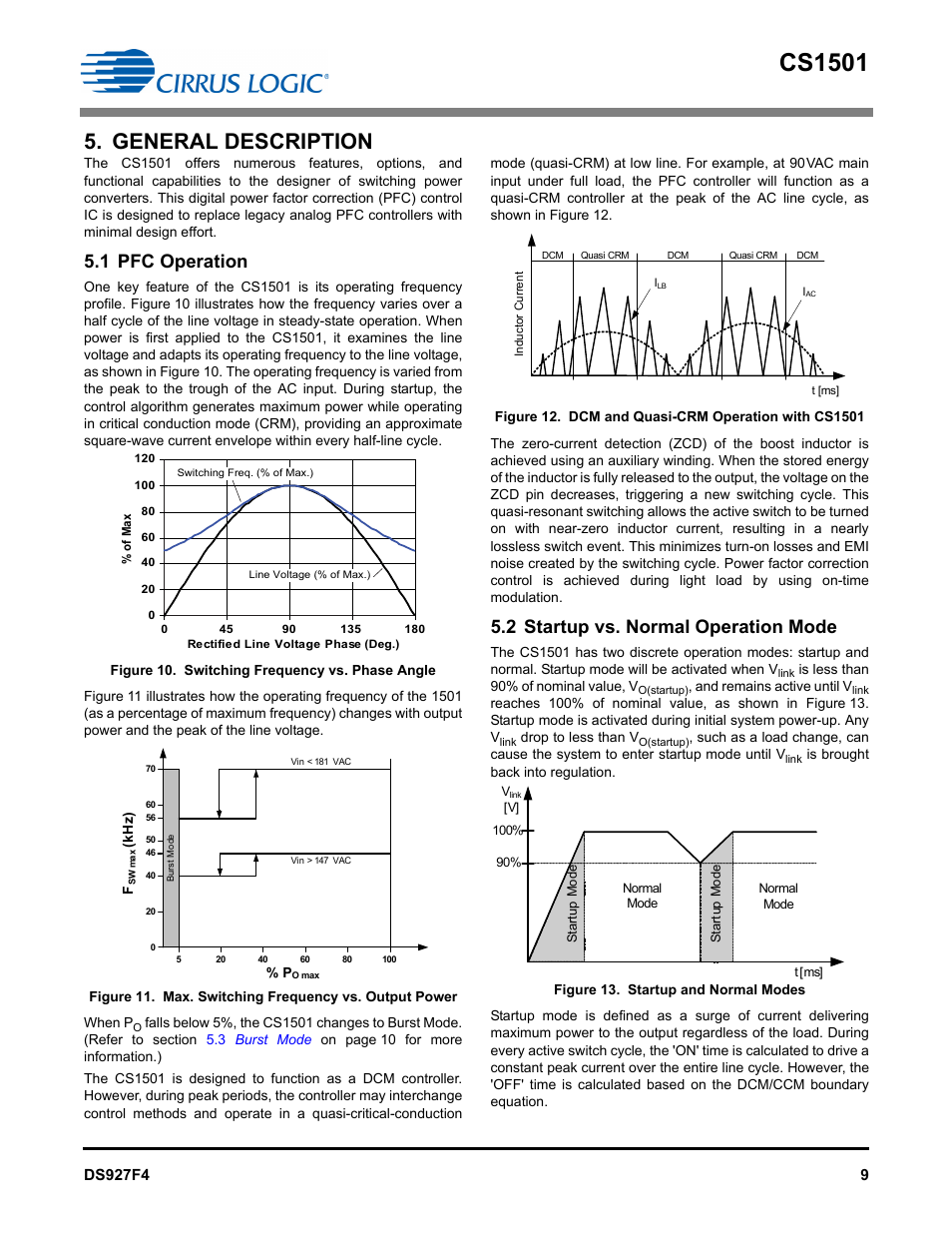 General description, 1 pfc operation, 2 startup vs. normal operation mode | Cs1501 | Cirrus Logic CS1501 User Manual | Page 9 / 16