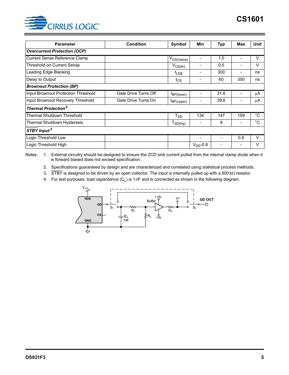 Cs1601 | Cirrus Logic CS1601H User Manual | Page 5 / 16