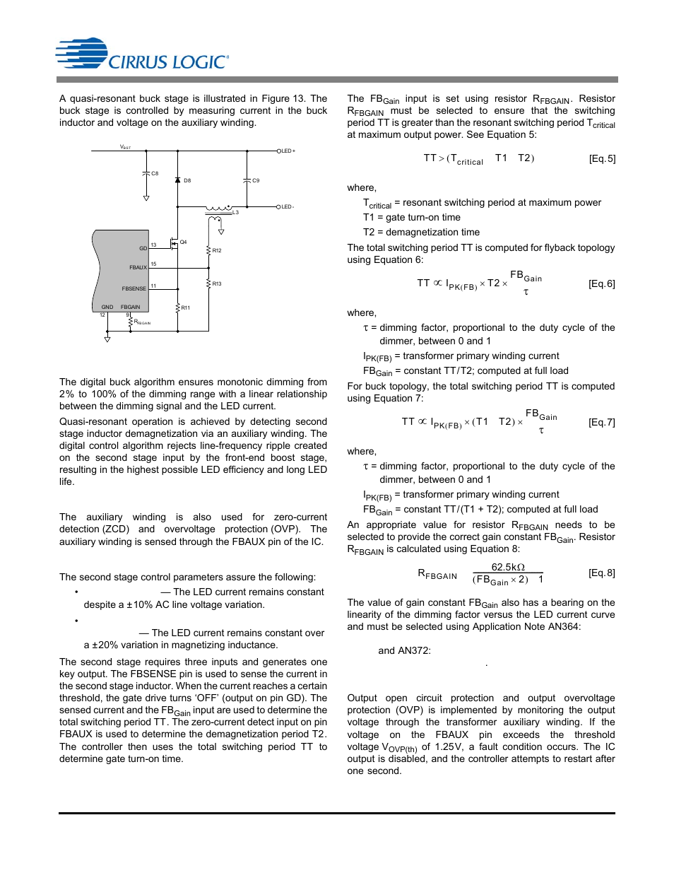 1 auxiliary winding configuration, 2 control parameters, 3 output open circuit protection | Cirrus Logic CS1613 User Manual | Page 11 / 16